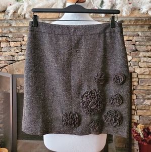❤️Last Chance !! LOFT  Wool Blend Flower Applique Skirt